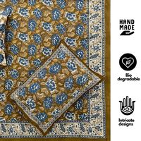 Drap de lit artisanal de luxe en coton 100% biologique, taille super king |   Imprimé floral d'hortensia |   Ensemble de literie imprimé à la main 200TC