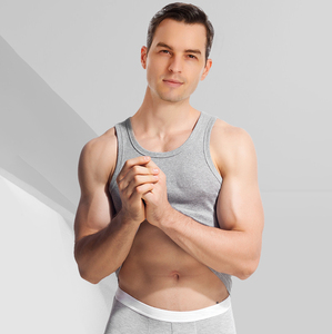 Camiseta sin mangas transpirable para gimnasio de algodón 100%, camiseta sin mangas para absorber el sudor, Camiseta deportiva elástica para hombre - Product Image 3