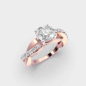 Bague en diamant de laboratoire de 1,50 carat avec motif croisé à bande fendue et accent de perle, cadeau pour la femme, bijoux pour mariage et fête - Product Image 5