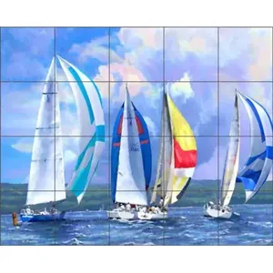 Franklin arte náutico cerámica Mural RFA015 velero azulejo Backsplash murales de pared - Product Image 1