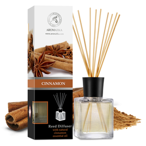 Aromatika Cinnamon <b>Reed</b> <b>Diffuser</b> 200ml with Natural Essential <b>Oil</b> Long Lasting Aroma - Product Image 1