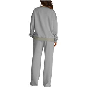 Ensemble de survêtement pour femme personnalisé en 2 pièces, sweat-shirt et pantalon évasé, automne 2025, vêtements pour femme, ensembles de survêtement décontractés pour femme par HI - Product Image 4