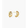 Boucles d'oreilles créoles audacieuses et tendance, style religieux, avec opale, topaze et perle, en or 14K, or 18K, or rose, platine et rhodié 14K - Product Image 1