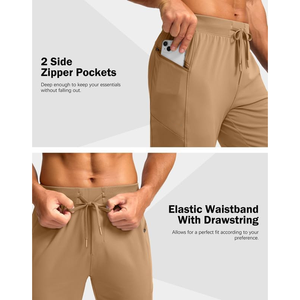 Pantalones de chándal atléticos de malla para hombre de fondo abierto para gimnasio, pantalones de hombre antiarrugas, pantalones teñidos lisos - Product Image 6