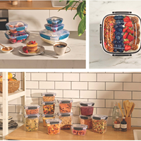 Contenants de stockage alimentaire multifonctionnels pour la cuisine, hermétiques, anti-fuite, écologiques, sans BPA, avec fermeture éclair sur 4 côtés, pour le déjeuner