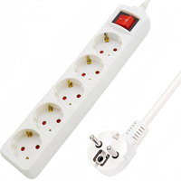 Rallonge électrique chinoise à 5 prises avec interrupteur 16A/250V 3680W, longueur 1,5-5m, couleur blanche, Don Feliz