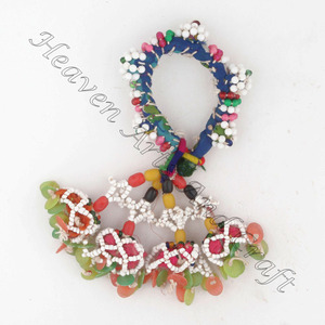 Banjara con cuentas de perlas multicolores de algodón Real, brazalete con borlas, pulsera/Pulseras, Pulseras antiguas gitanas, BANJARA auténtica - Product Image 6