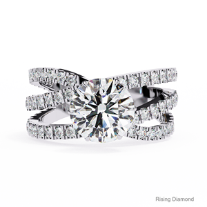 Anillo de diamante cultivado en laboratorio de corte redondo de oro blanco de 1,2 quilates, compromiso elegante y regalo de aniversario para ella - Product Image 1