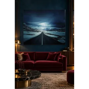 Impression sur toile de la route de Fida traversant les montagnes enneigées - Product Image 3