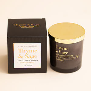 Bougie en cire de soja LANJO de luxe en verre givré blanc avec couvercle rond en métal inoxydable, parfumée, parfum personnalisé pour les fêtes - Product Image 2