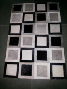 <b>LEATHER</b> HUNT Luxury Natural Cowhide <b>Leather</b> Handcrafted Embossed Comfortable <b>Cushion</b> Cover Carpet Ethically Produced - Product Image 2