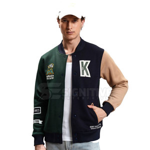 Chaqueta de Invierno Ligera y Ecológica Personalizada para Hombre, Estilo Letterman, con Cuello Alto de Lona, Logotipo Frontal, Forro Polar Cálido y Transpirable - Product Image 2
