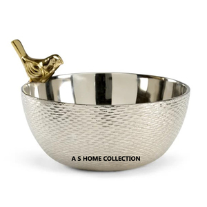 Juego de 2 cuencos para servir de Metal y aluminio de Color dorado con diseño de Coral tradicional, decoración de vajilla y servicio de alimentos - Product Image 5