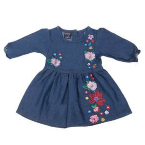 Robe en jean brodée pour filles - Bleu foncé - Product Image 3