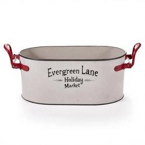 ถังดอกกระพริบตา Grove สร้างขึ้นในพื้นผิวชุบสังกะสีสำหรับจัดแต่งทรงผมในสวนคริสต์มาสและความงามของดอกไม้ทางเข้า - Product Image 3