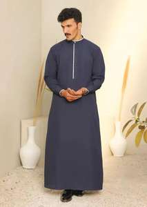 Robe nArab Moyen-Orient Hommes Jubba 2025 Vente en gros directe d'usine Vêtements islamiques Robe musulmane Juba pour hommes Service OEM - Product Image 6