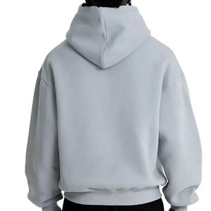 Sweat à capuche en coton éponge pur 350g pour hommes, printemps automne, imprimé personnalisé, motif solide, col à capuche et épaules tombantes. - Product Image 2