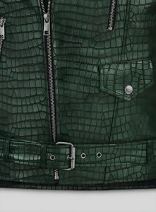 Veste en cuir de crocodile noir de luxe tendance pour hommes, vêtement d'extérieur authentique fait à la main, mode d'hiver personnalisée - Product Image 4