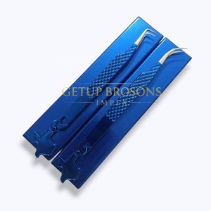 GETUP BROSONS IMPEX Pince à épiler en acier inoxydable de haute qualité 10 mm à pointe lisse, antistatique, antimagnétique, revêtement en poudre - Product Image 2