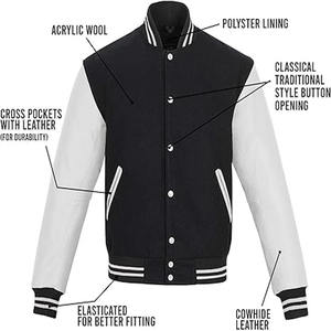 Vestes universitaires Baseball du lycée Hommes Veste bomber à lettres Hommes Vestes universitaires pour étudiants - Product Image 4