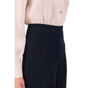 <b>Navy</b> Crepe Pencil <b>Wrap</b> Skirt with Slit Comfortable Knitted Viscose for Office Lady - Product Image 2