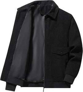 Custom Winter <b>Turn</b> Down Collar Zipper <b>Button</b> Vintage Patchwork Fleece Men Jacket Bomber Destory Heavyweight Jacket - Product Image 5