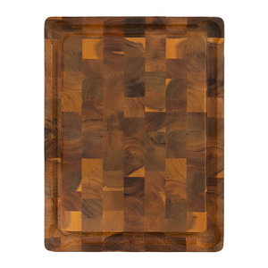 Venta al por mayor de lujo 40x30 tabla de cortar de madera de acacia grano final con ranura de jugo para cocina bloques de cortar flexibles - Product Image 2