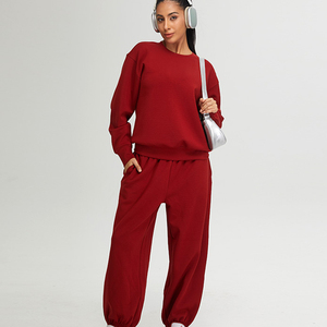 Moda de alta calidad logotipo personalizado mujeres entrenamiento conjuntos gimnasio manga larga dos piezas Yoga conjuntos de las mujeres - Product Image 2