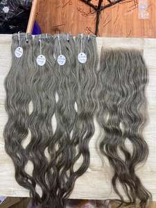 Extensión de cabello crudo indio Paquete de trama de Cabello Hermoso del sur de India de 26 pulgadas con frente de encaje - Product Image 2