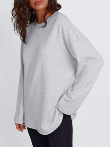 Wholesale Custom Made 100% Cotton Women Sweatshirt Winter Knitted Pullover Long Sleeve Oversized Streetwear Hot Selling Design - Product Image 4