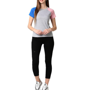 Camiseta de Algodón para Mujer al por Mayor, Estilo Urbano Informal, Corte Regular, Color Sólido, Otoño Invierno, Suave y Transpirable, OEM ODM, Logotipo Personalizado - Product Image 2