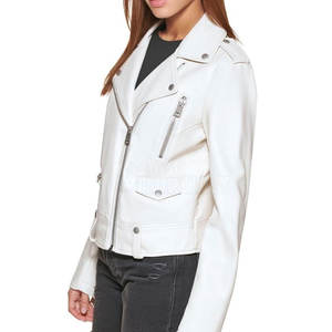 Veste en cuir pour femme, tricotée, respirante, écologique, à prix abordable, pour l'extérieur, col rabattable, confortable, vente en gros - Product Image 3