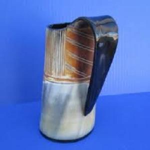 Tasse à boire en corne de qualité standard Tasse en corne de Viking de buffle antique Tasse en corne de boisson froide faite à la main du fournisseur indien - Product Image 1