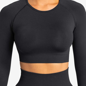 Haute qualité à manches longues haut court pantalon Yoga entraînement ensembles vêtements pour femmes vêtements actifs femmes Yoga ensembles Fitness 2026 - Product Image 4
