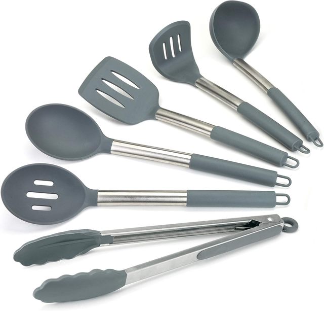 6PCS Silicone Steel Tube Cooking Utensils Non Stick Kitchenware Set Kitchenware Sets Kitchen Tools & Gadgets