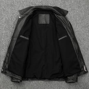 Chaqueta de Cuero Marrón Clásica Vintage para Hombre, Piel de Cordero Auténtica con Patrón de Camuflaje, Material de Piel de Vaca - Product Image 3