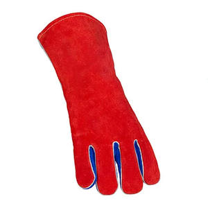 Gants de soudage de sécurité industrielle robustes en cuir de vachette renforcé Gants de barbecue résistants à l'abrasion en cuir fendu Protection des mains - Product Image 2