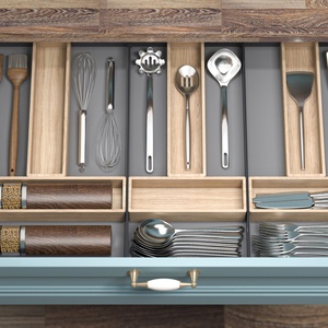 Nhà bếp ngăn kéo tổ chức có thể điều chỉnh dao kéo và Flatware khay đồ dùng tổ chức cho nhà bếp - Product Image 6