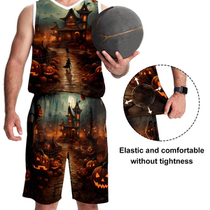 Vêtements de basket-ball pour hommes ensemble d'uniformes de sport Bsci Polyester bonne qualité Design unique imprimé vêtements de basket-ball grande taille - Product Image 5