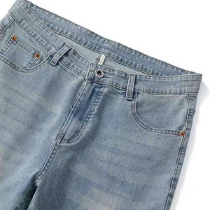 Jeans en denim décontractés pour hommes, coupe classique, confortables, respirants, tissu doux, durables, pour un usage quotidien, fabrication en gros - Product Image 3