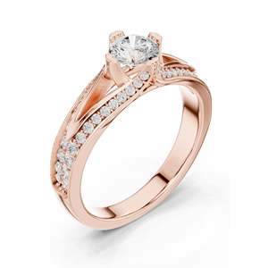 Bague en diamant de laboratoire rond brillant de 1,062 carats pour femmes, clarté VVS-VS EF, or 18 carats, 14 carats, 10 carats et argent 925, rose, jaune - Product Image 4