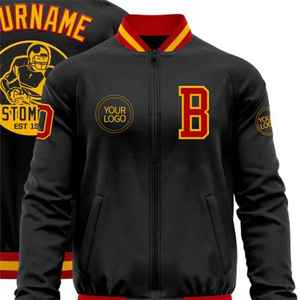 Chaquetas universitarias de invierno de lana de lona de estilo fresco de hombre personalizadas al por mayor chaqueta de cuero de bombardero de béisbol de tendencia superior - Product Image 2