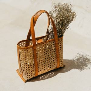 Handwoven Rattan <b>Storage</b> <b>Handbag</b> Eco Friendly Natural Wicker Bag - Product Image 1