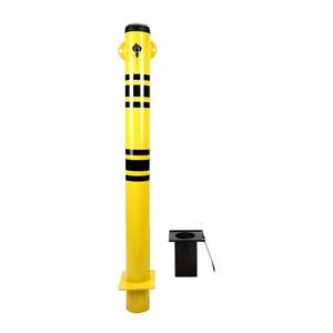 Poste de Estacionamiento Bloqueable de Acero de 90 cm, Barrera Removible para Estacionamiento de Autos - Product Image 3