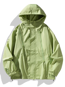 Top de lana gruesa para hombre y mujer, cárdigan con cuello levantado para Primavera, otoño e invierno, nueva chaqueta de sudadera con estampado frontal forrado - Product Image 2