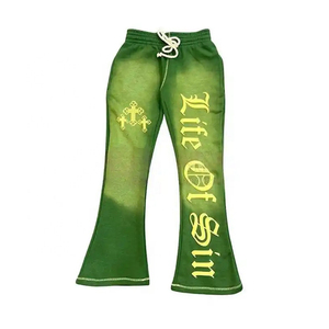 ¡Novedad de 2024! Ropa de calle personalizada de alta calidad para hombre, pantalones de chándal para correr, salpicaduras de pintura de retazos, pantalones de chándal elásticos Acampanados para hombre - Product Image 1