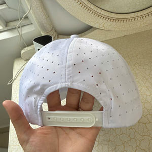 Gorra de béisbol de cuerda de 5 paneles con logotipo personalizado OEM y ODM, gorra deportiva perforada con agujero cortado con láser para papá, gorras de golf no estructuradas de poliéster 100% - Product Image 5