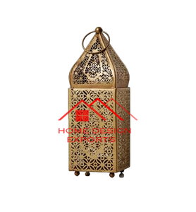 Vente chaude Belle Design Doré Finishded Métal Bougie Lanterne De Luxe Arabe Conception Vente Chaude Bougie Lanterne En Gros - Product Image 1