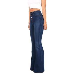 Pantalon décontracté femme taille moyenne jambe large automne respirant pleine longueur coupe skinny lavé - Product Image 2