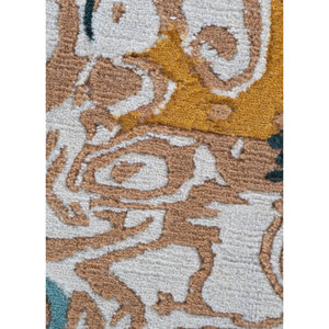Alfombra de Lana Anudada a Mano Sthir Ivory Piwl-7006 con Patrón Abstracto para Decoración del Hogar, Estilo Tabriz para Sala de Estar y Dormitorio, Hecha a Mano - Product Image 3